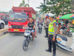 Kompi 2 Siaga Polres Rokan Hilir Patroli dan Pengamanan Bazar Ramadhan