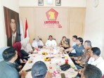 DPC Gerindra Rohil Terima Kunjungan KPU dan Bawaslu