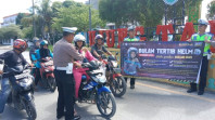 Satlantas Polres Rokan Hilir Sosialisasi Tertib Helm di Bulan November
