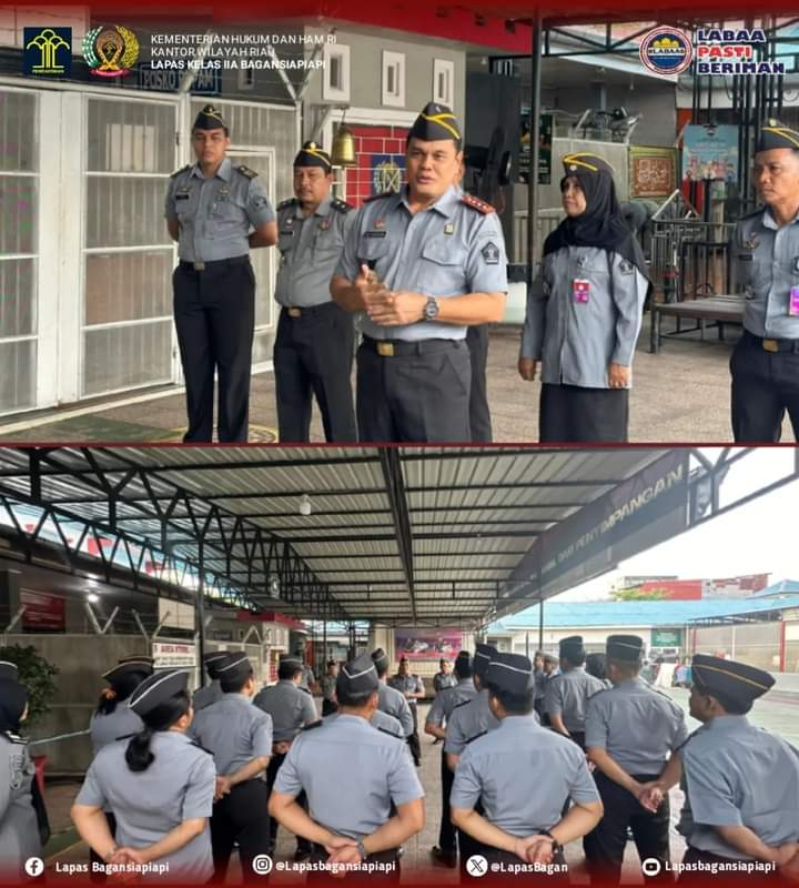 Perdana Pimpin Apel Pagi Lapas Bagansiapiapi, Begini Pesan Pertama Kalapas Bagansiapiapi