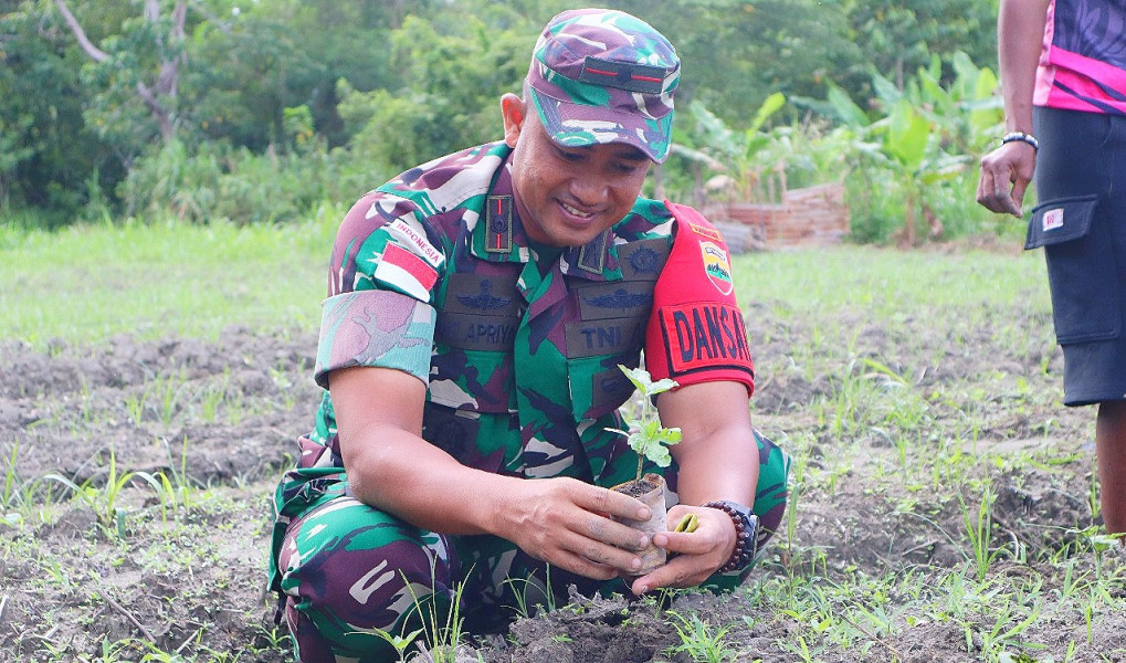 Satgas Yonif 122/TS Manfaatkan Lahan Kosong di Wilayah Perbatasan