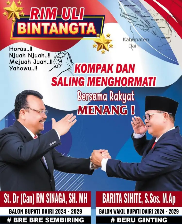 Balon Bupati Dairi “RIM ULI BINTANGTA” Pasangan Harmonis Pilihan Rakyat Terpopuler