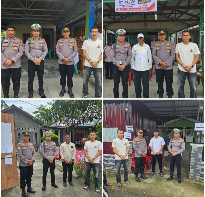 Polsek Bangko Monitoring Sejumlah TPS di Bagan Jawa