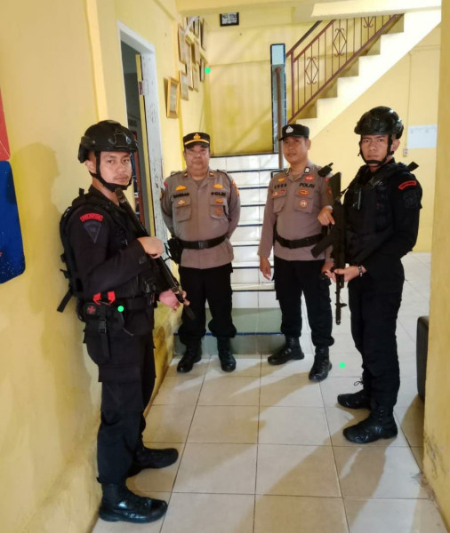 Satgas Pam Polres Rohil Lakukan Pengecekan Aset dan Ruangan Bawaslu