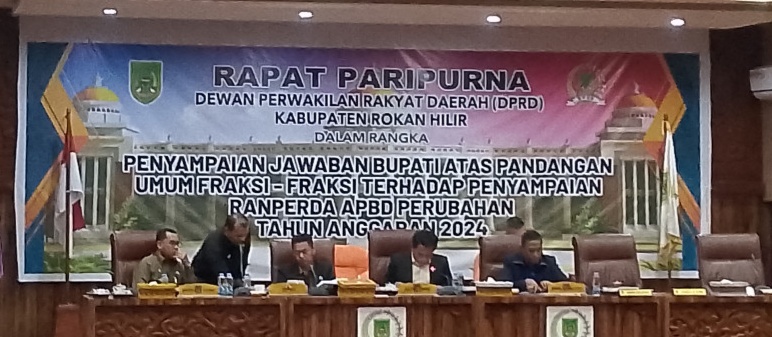 DPRD Rokan Hilir Gelar Rapat Paripurna Pandangan Umum Fraksi-Fraksi Terhadap RAPBD Perubahan Tahun Anggaran 2024