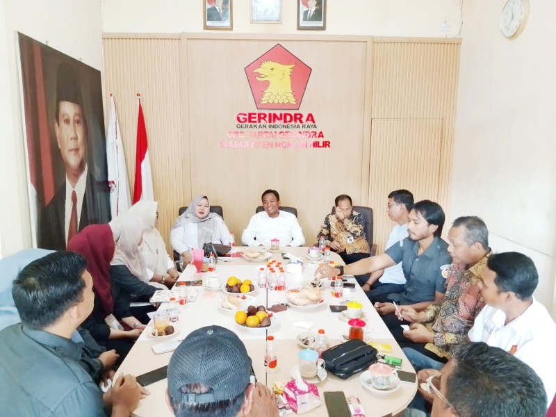 DPC Gerindra Rohil Terima Kunjungan KPU dan Bawaslu