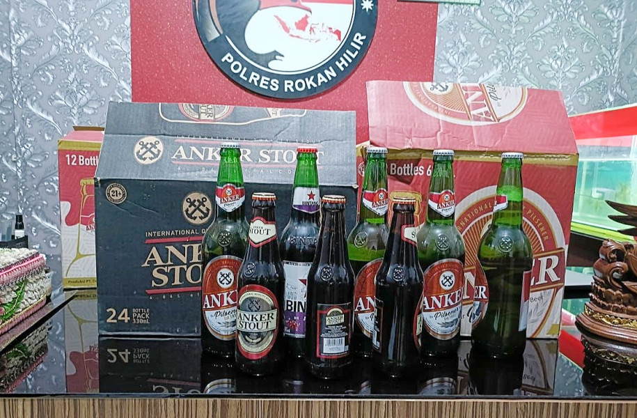 Sat Narkoba Polres Rokan Hilir Sita Miras Bintang dan Anker Stout