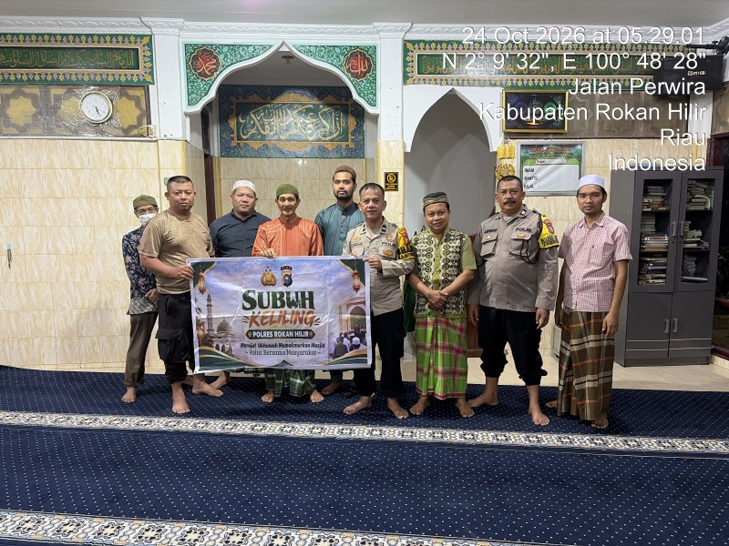 Perkuat Silaturahmi dan Kedekatan dengan Warga, Polsek Bangko Gelar Sholat Subuh Keliling