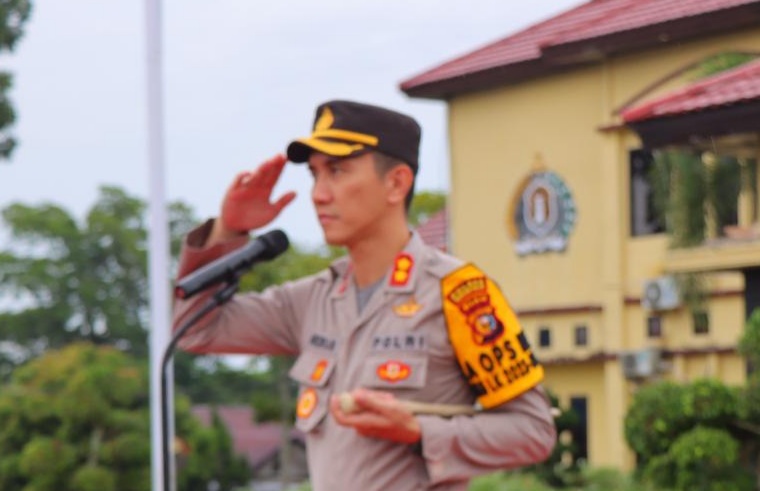 Kapolres Rohil Pimpin Apel Kesiapsiagaan dalam Rangka Pengamanan Tahapan Kampanye