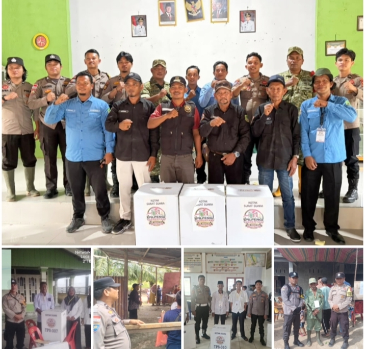Polsek Bangko Jaga Keamanan Pilpeng di Bangko dan Pekaitan