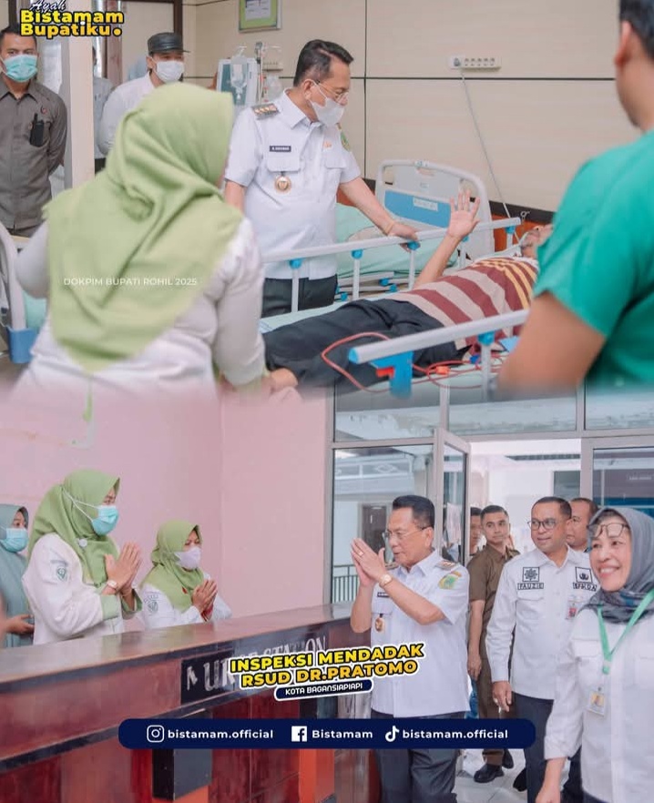 Pastikan Pelayanan Kesehatan Berjalan Maksimal, Bupati Rohil H Bistamam Sidak ke RSUD Pratomo