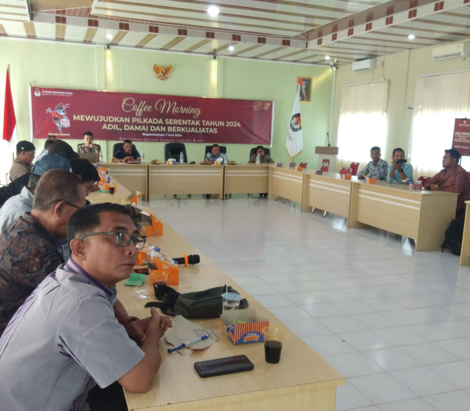 KPU Rokan Hilir Coffe Morning Bersama Insan Pers Wujudkan Pilkada Berkualiatas