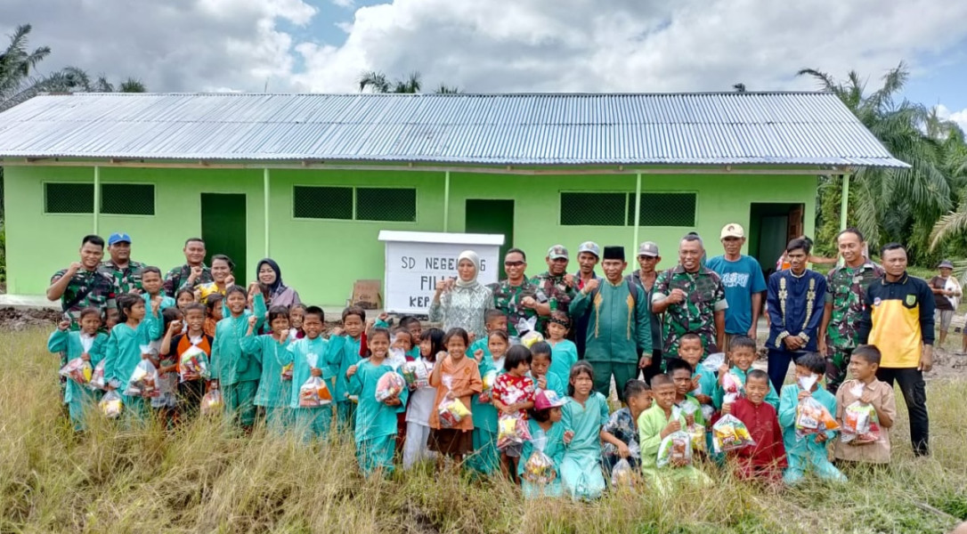 Kodim 0321 Rohil Akhirnya Berhasil Bangun Sekolah Yang Viral di Kecamatan Pekaitan