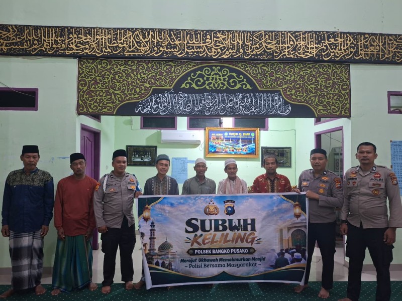 Sebelum Matahari Terbit, Polsek Bangko Pusako Hadir di Masjid, Serap Aspirasi Warga