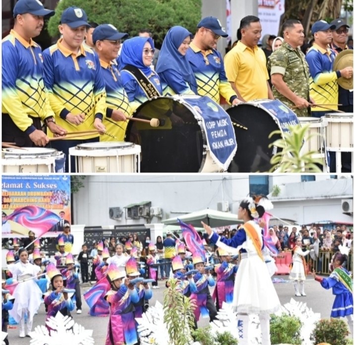 Diikuti 26 Sekolah, Bupati Rohil Buka Festival Drumband
