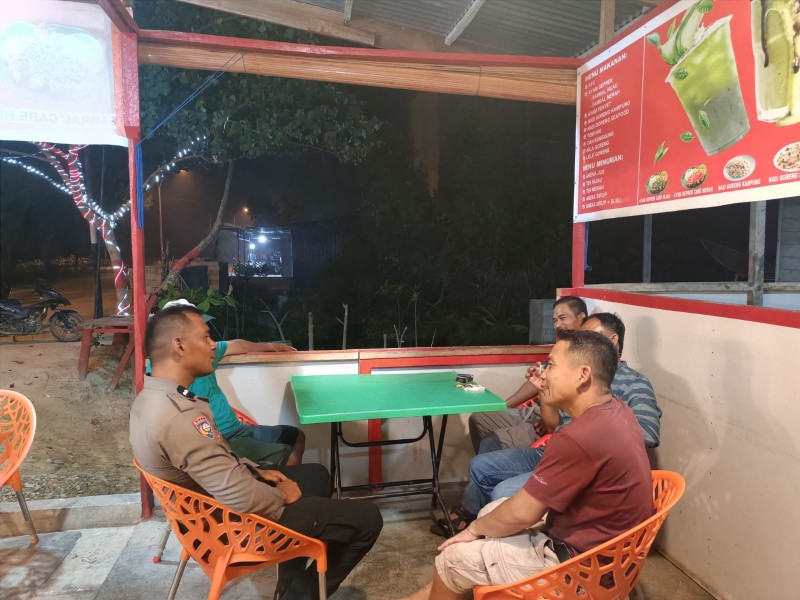 Polres Rohil Sambangi Pos Satkamling, Pastikan Keamanan Warga Terjaga