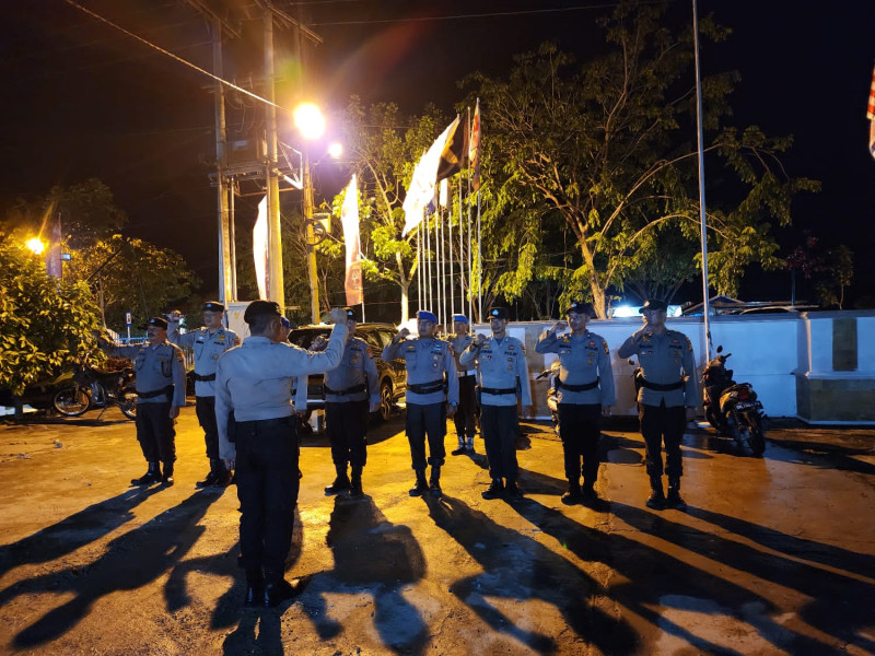 Tanggung Jawab Jaga Kantor Situasi Kamtibmas KPU 24 Jam, Personel Polres Rohil Gelar Apel Pasukan