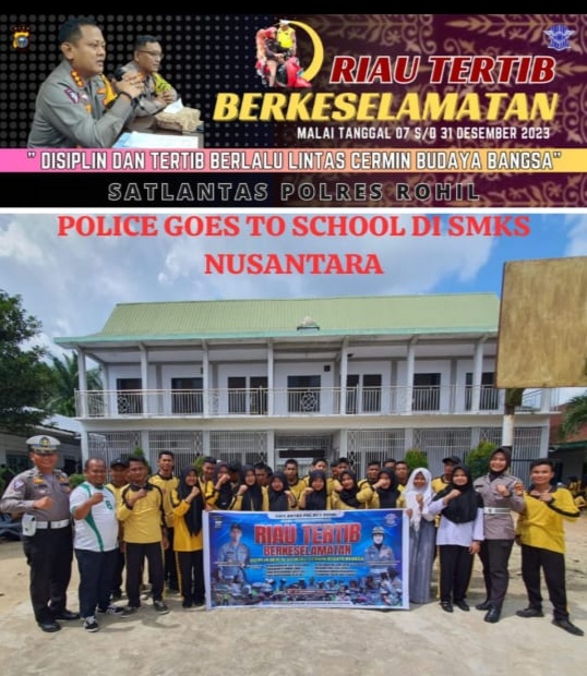 SMKS Nusantara Bangko Pusako Terima Police Goes To School Dari Satlantas Polres Rohil