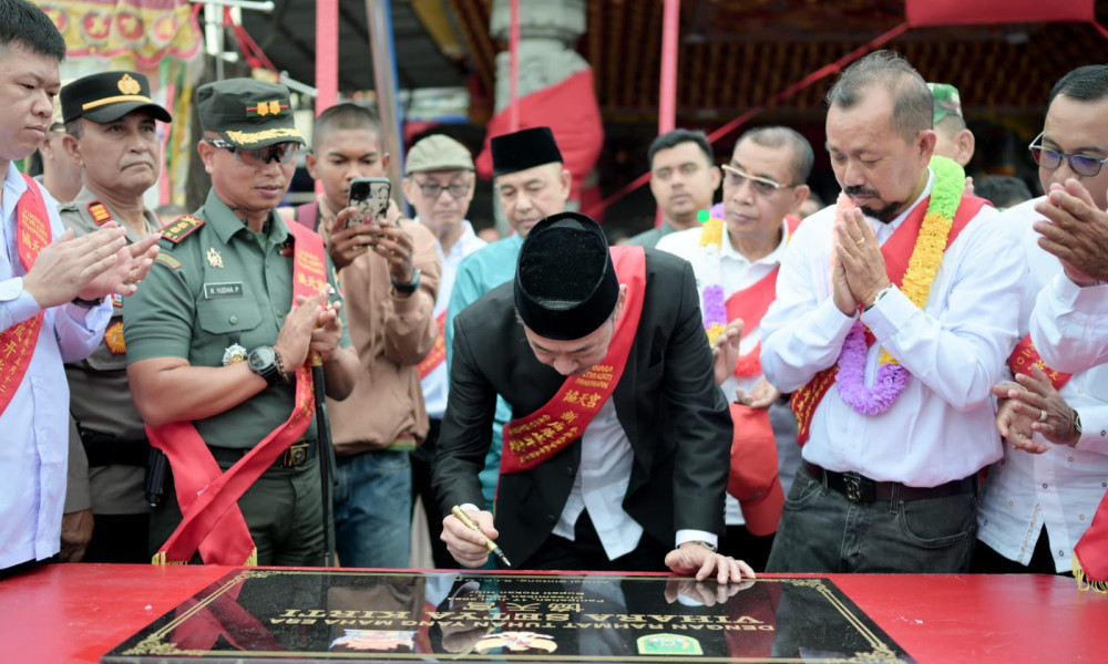 Bupati Rohil Resmikan Vihara Setya Kirti di Panipahan, Obak Teriak Afrizal Sintong Dua Periode