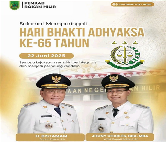 Pemkab Rokan Hilir Ucapkan Selamat Hari Bhakti Adhyaksa Ke- 65