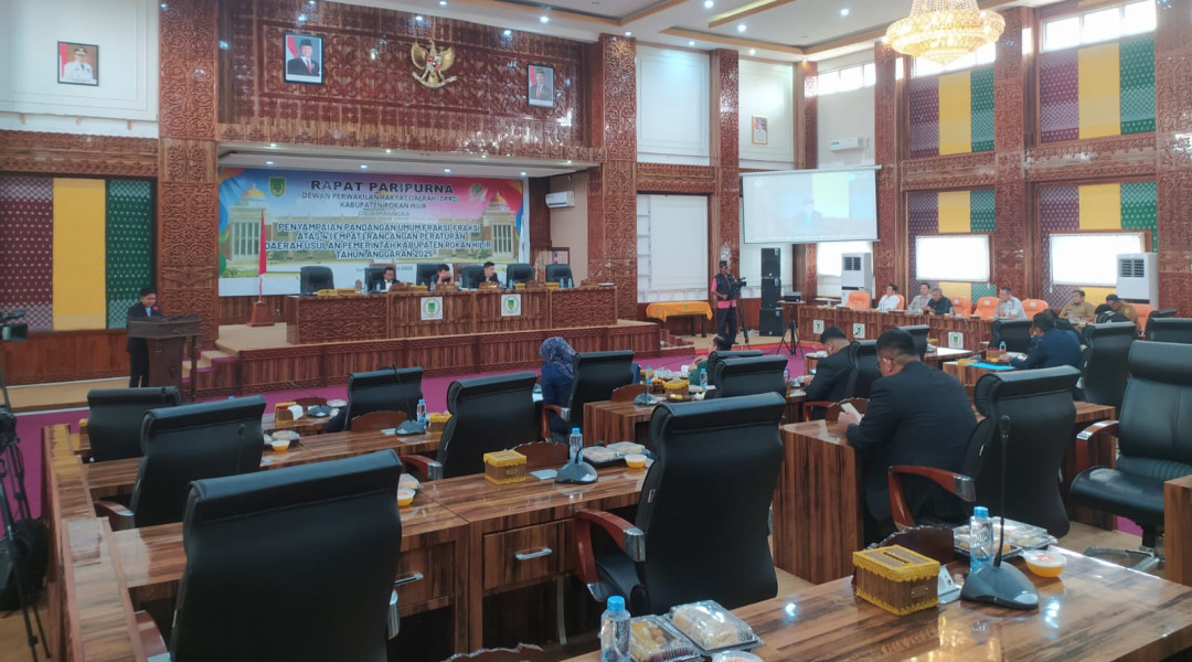 Delapan Fraksi di DPRD Rokan Hilir Sampaikan Pandangan Umum Atas 4 Ranperda Usulan Pemerintah