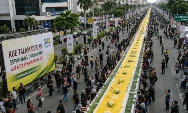 Kue Talam Durian Sepanjang 1 Kilometer Bakal Disajikan untuk Masyarakat di HUT Ke-242 Kota Pekanbaru