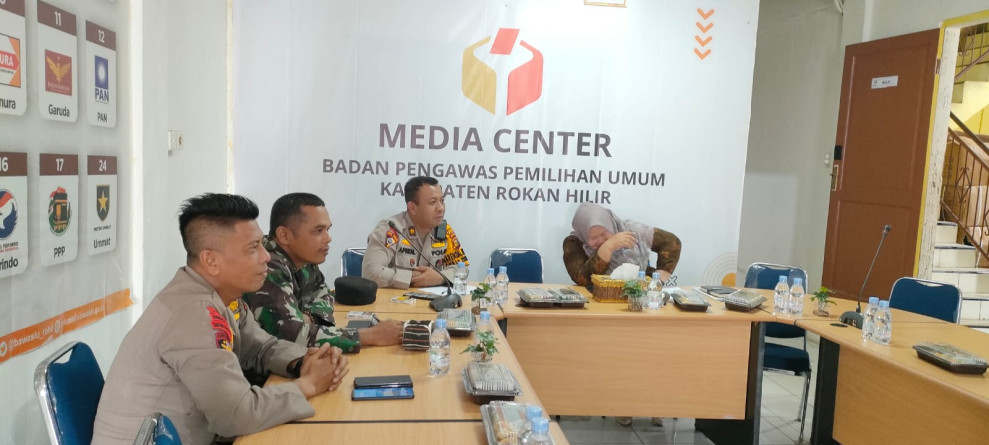 Polres Rohil Siap Backup Bawaslu, PKD dan Satpol PP Tertibkan APK Peserta Pemilu 2024