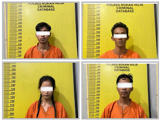 Sat Res Narkoba Polres Rohil Ciduk 4 Tersangka Suka Transaksi Sabu di KM 37 dan Sita 17 Gram BB