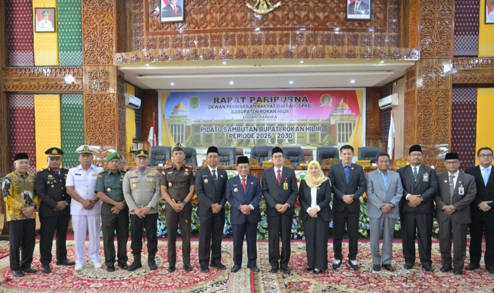 DPRD Rokan Hilir Gelar Rapat Paripurna Pidato Bupati Periode 2025-2030